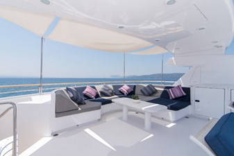 4*PUPPIES 33 Sundeck Seating And Dining Area Looking Aft To Portside