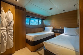 CORAZON 12 Twin Guest Convertible Stateroom Portside Looking Forward